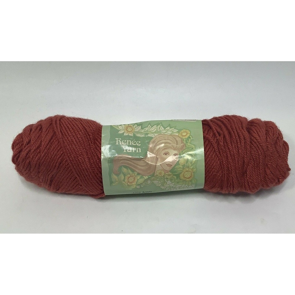 Vintage SEARS 1980's 1 Skein Acrylic Renee Sport Yarn 4 oz Rust brown 4 Ply‎